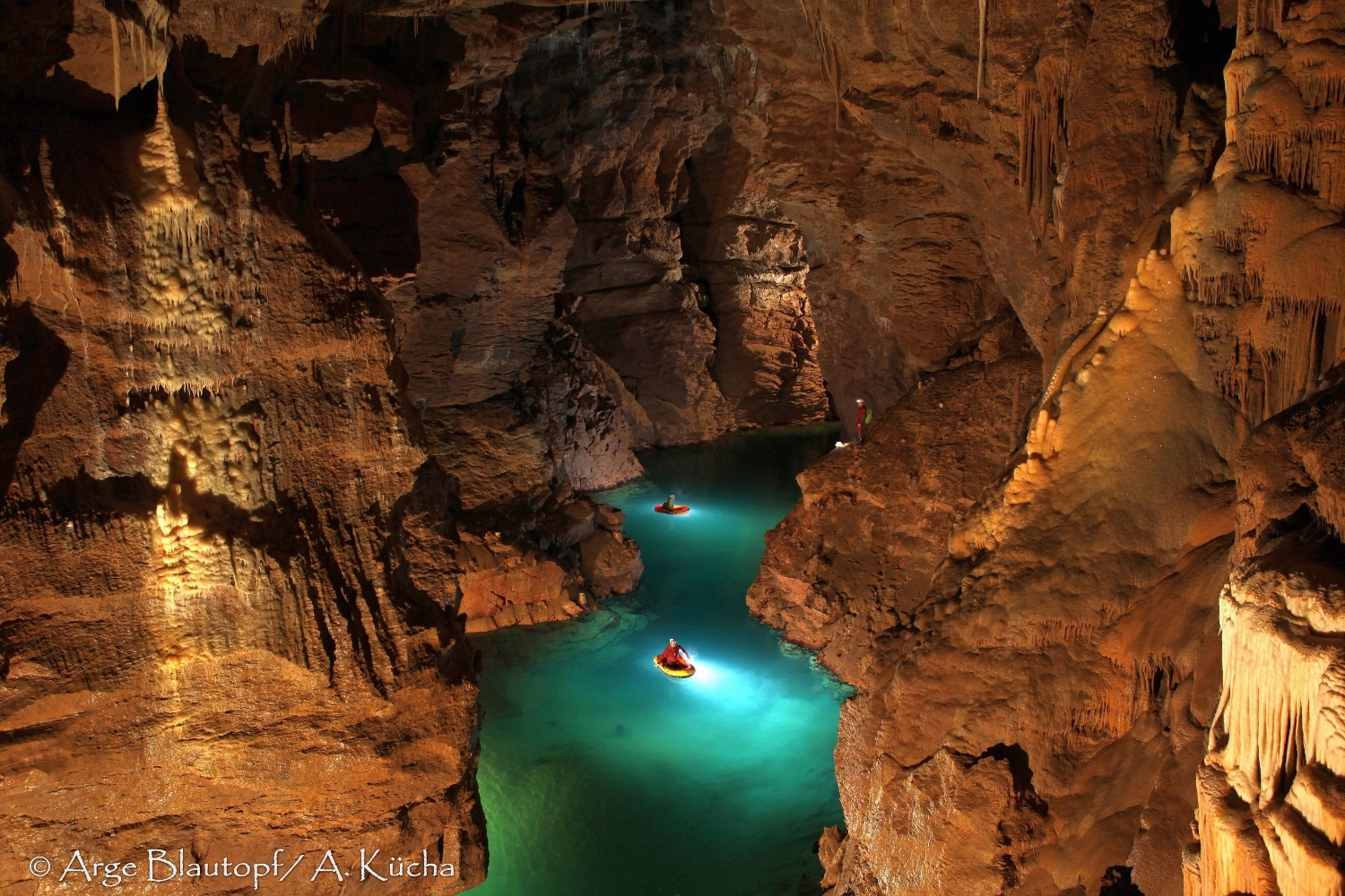 From the blue into the dark – Exploration of the amazing Blautopfhöhle, Germany