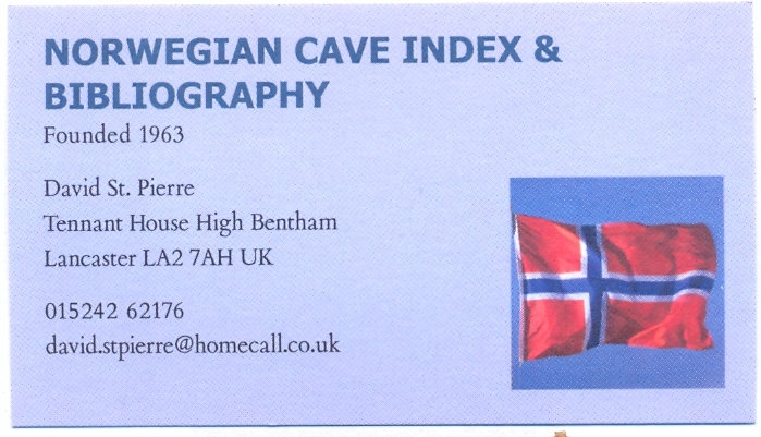 Poster: Norwegian Cave Index and Bibliography (Founded 1963)