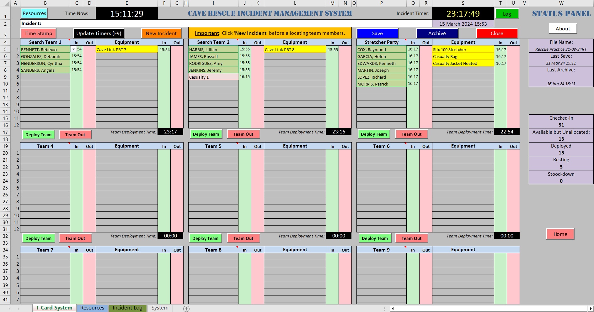 An Electronic Cave Rescue Incident Management System