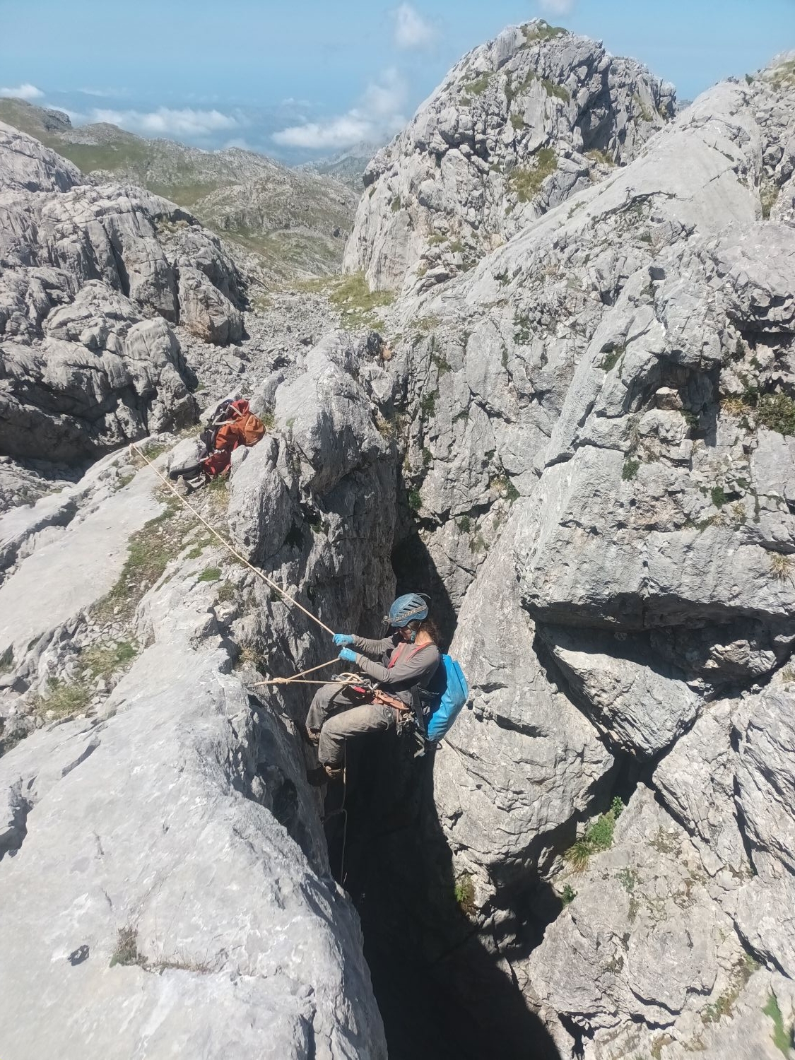 Ario, Spain - Plummeting down to long-abandoned leads in the Picos de Europa